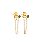 Boucles d'oreilles chaîne et pierre de naissance août