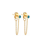 Boucles d'oreilles chaîne et pierre de naissance décembre