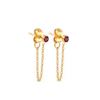 Boucles d'oreilles chaîne et pierre de naissance janvier