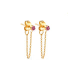 Boucles d'oreilles chaîne et pierre de naissance juillet