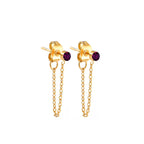 Boucles d'oreilles chaîne et pierre de naissance juin