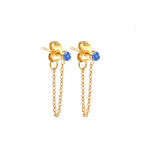 Boucles d'oreilles chaîne et pierre de naissance mars