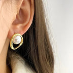 Boucles d'Oreilles Clou avec Perle