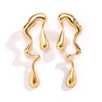Boucles d'Oreilles Clou Goutte d'Eau Asymétrique or