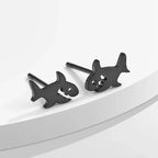 サメのスタッドピアス ブラック