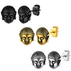 Boucles d'Oreilles Clou Tête de Bouddha or