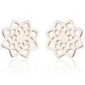 Boucles d'Oreilles Clous Mandala Femme or rose