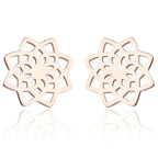 Boucles d'Oreilles Clous Mandala Femme or rose