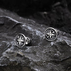 Boucles d'Oreilles Compas Clou Homme Boussole Rose des Vents