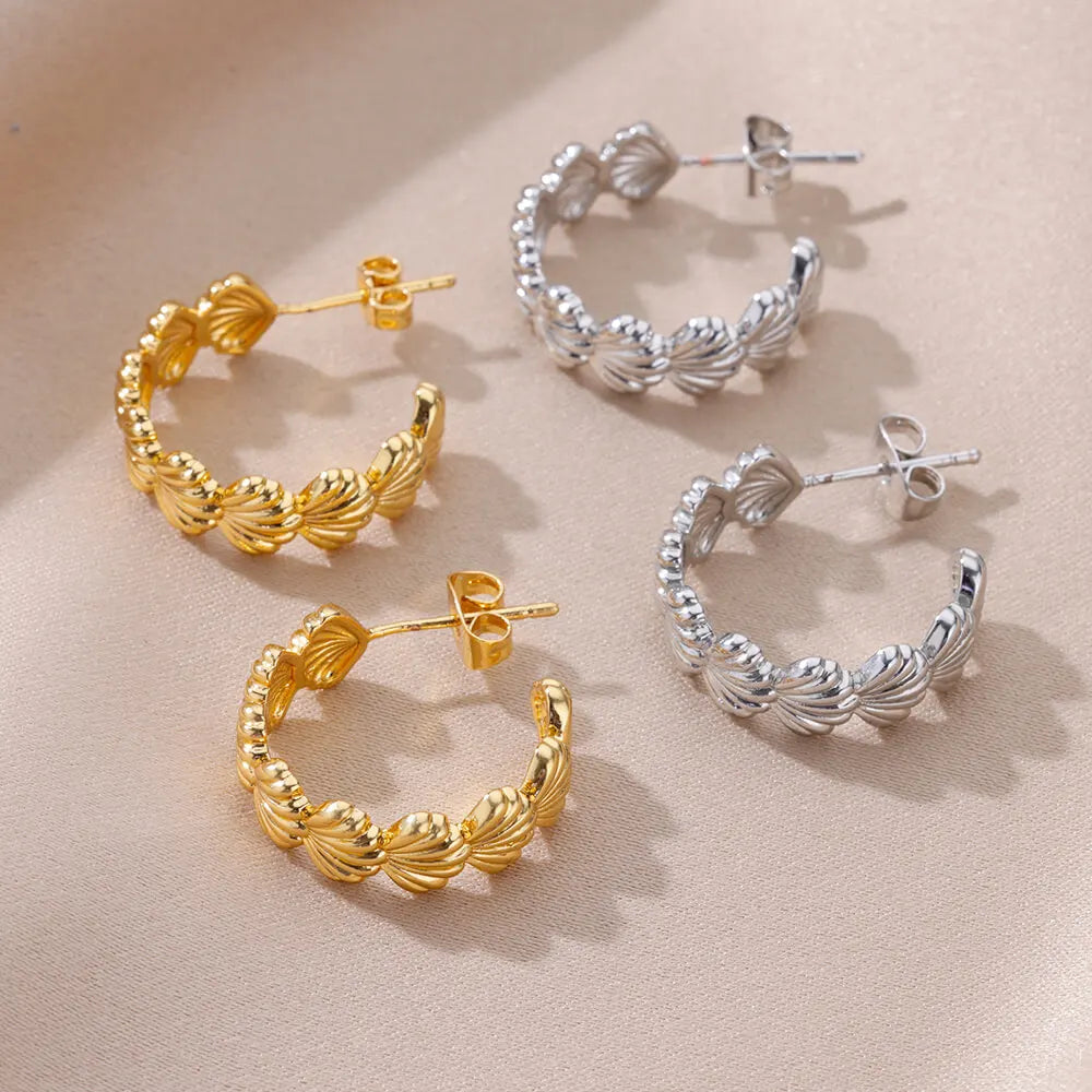 レディース用シェルピアス シルバー