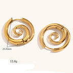Boucles d'oreilles créoles avec motif spirale