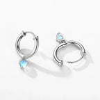 Boucles d'Oreilles Créoles Coeur Fertilité Pierre de Lune