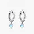 Boucles d'Oreilles Créoles Coeur Fertilité Pierre de Lune