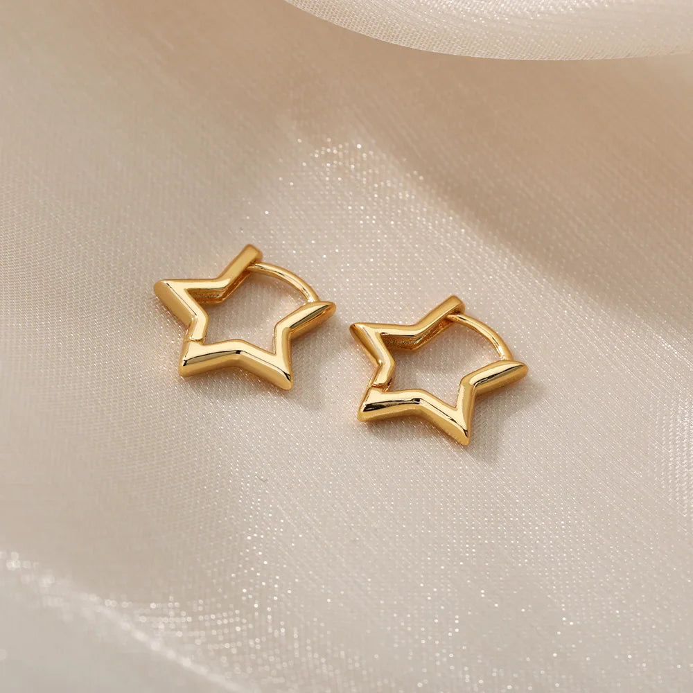 スター フープピアス 