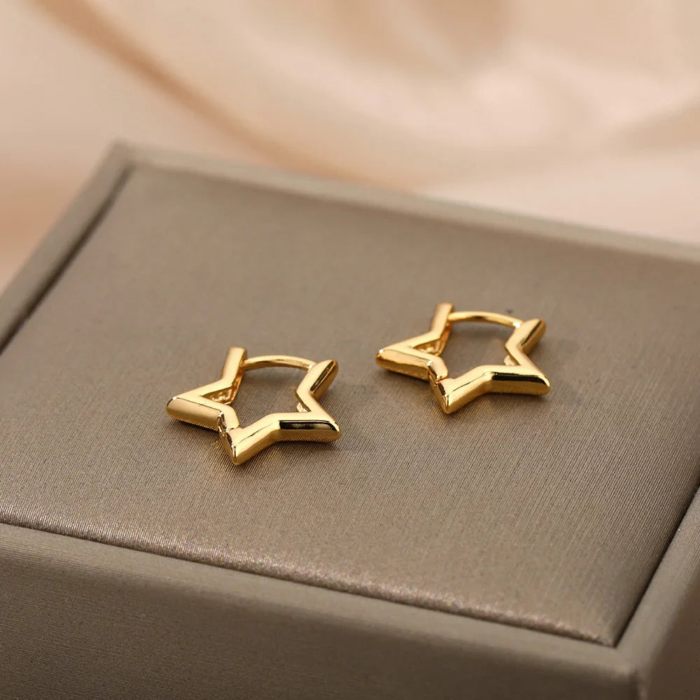 スター フープピアス 