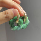 レジンフラワーフープピアス