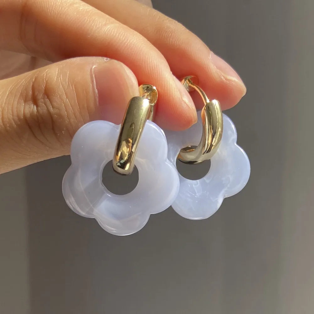 レジンフラワーフープピアス