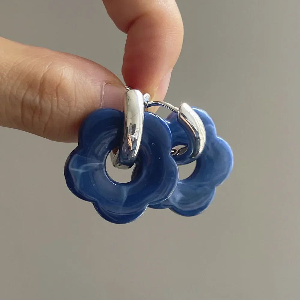 レジンフラワーフープピアス