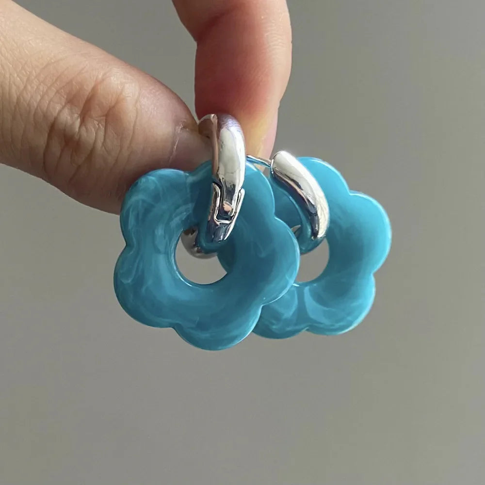 レジンフラワーフープピアス