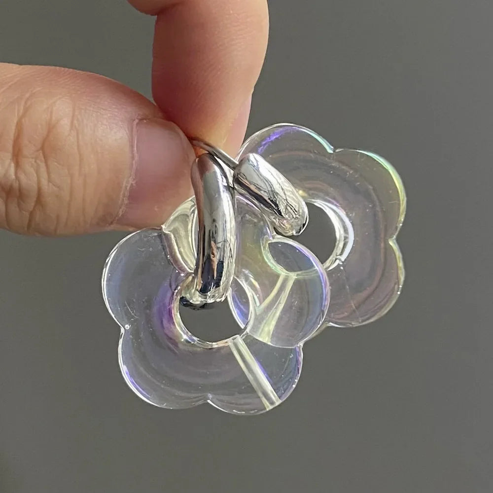レジンフラワーフープピアス
