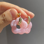 レジンフラワーフープピアス