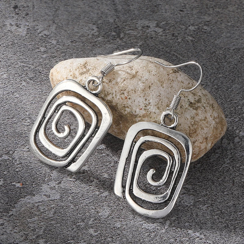 Boucles d'Oreilles Ethniques Pendantes Géométriques