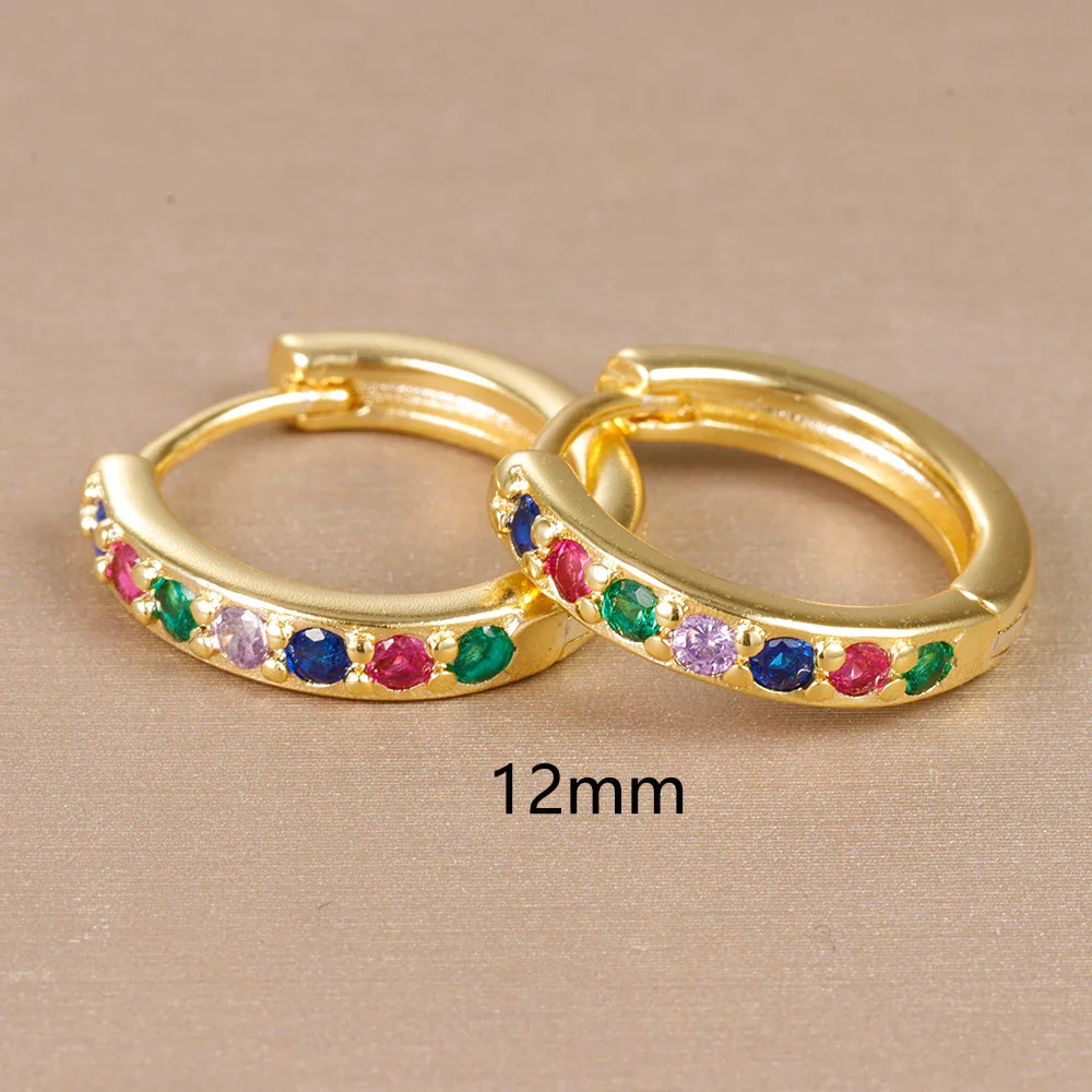 レディース レインボー ピアス ゴールド