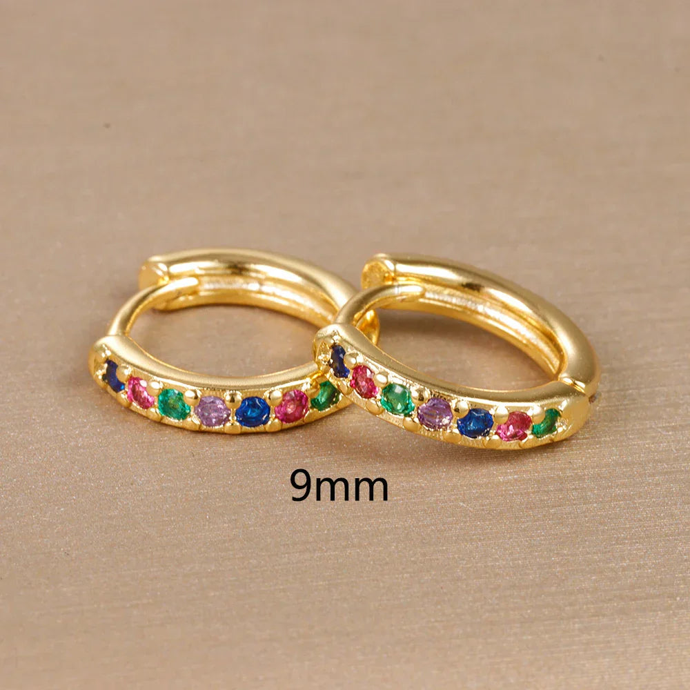 レディース レインボー ピアス ゴールド