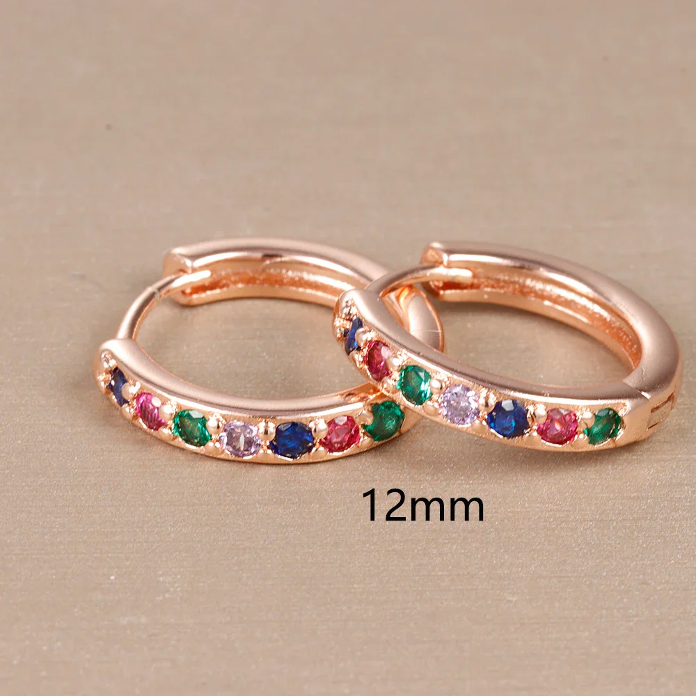 レディース レインボー ピアス ローズゴールド