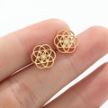 Boucles d'Oreilles Mandala Fleur de Vie Dawapara Femme or