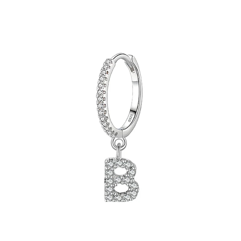 Boucles d'oreilles créoles avec initiale b