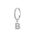 Boucles d'oreilles créoles avec initiale b