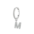 Boucles d'oreilles créoles avec initiale m