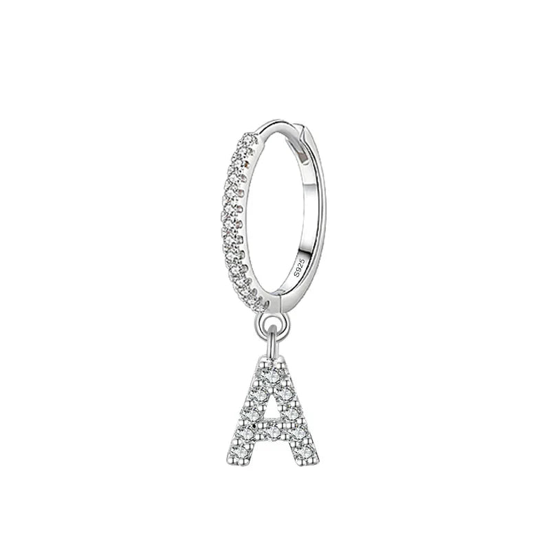 Boucles d'oreilles créoles avec initiale a