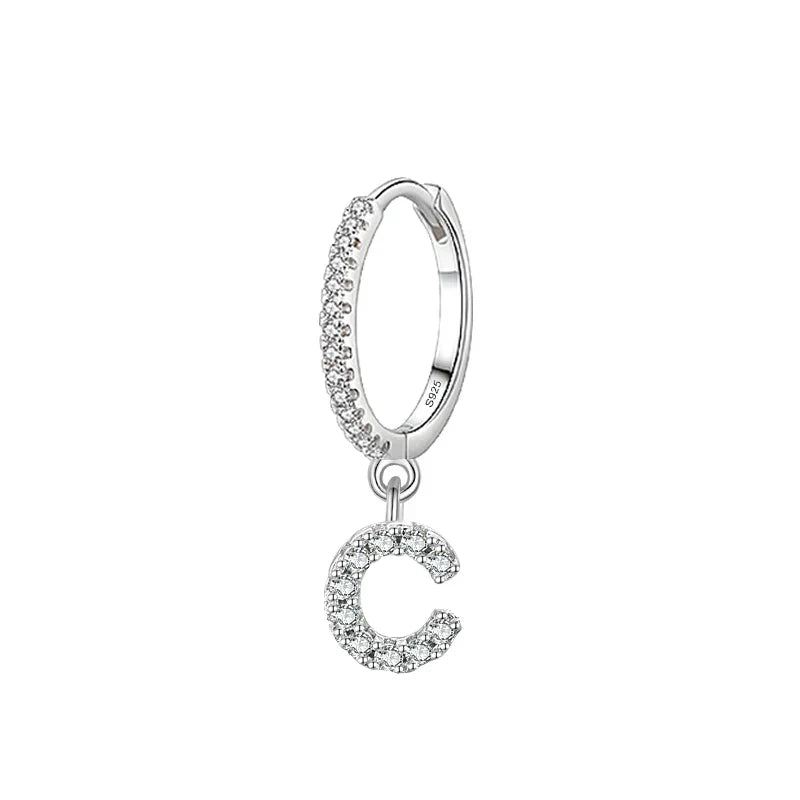 Boucles d'oreilles créoles avec initiale c