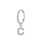 Boucles d'oreilles créoles avec initiale c