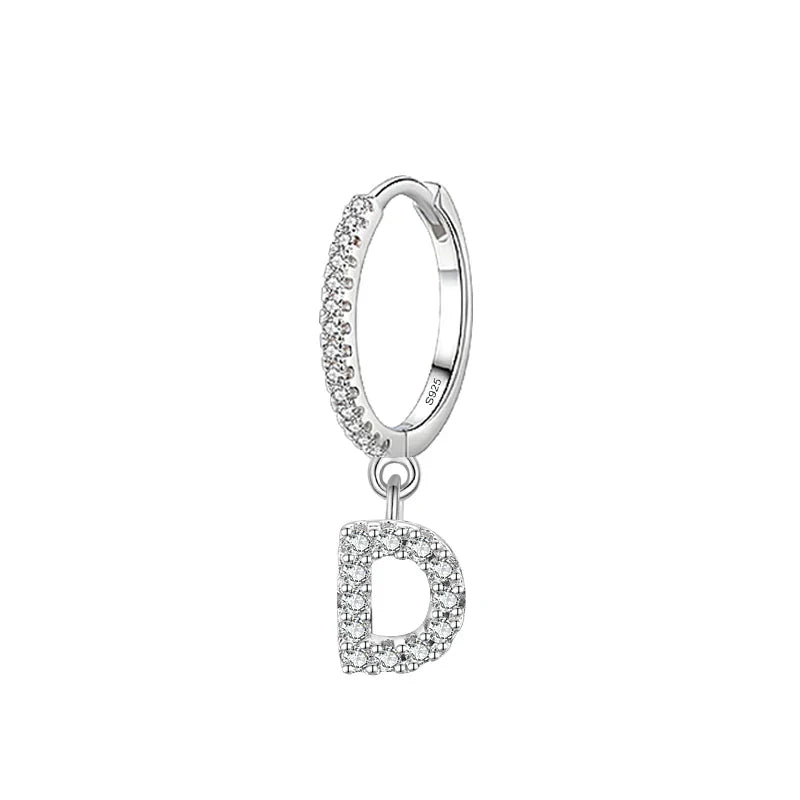 Boucles d'oreilles créoles avec initiale d