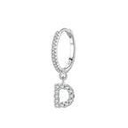 Boucles d'oreilles créoles avec initiale d