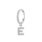 Boucles d'oreilles créoles avec initiale e