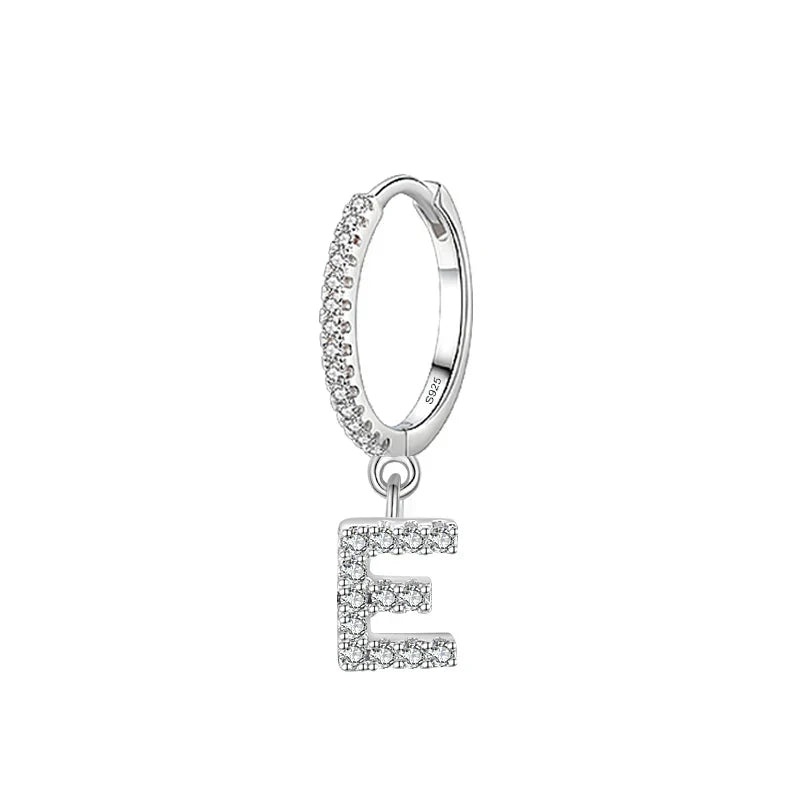 Boucles d'oreilles créoles avec initiale e