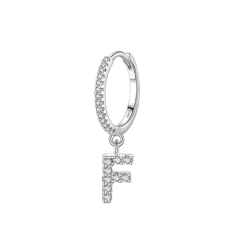 Boucles d'oreilles créoles avec initiale f