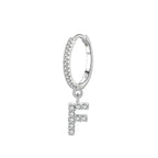Boucles d'oreilles créoles avec initiale f