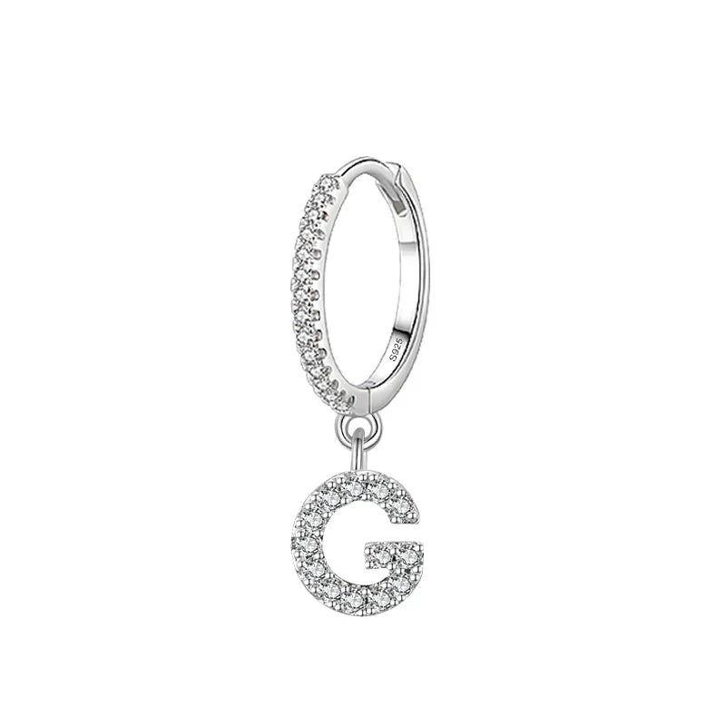 Boucles d'oreilles créoles avec initiale g
