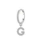 Boucles d'oreilles créoles avec initiale g