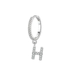 Boucles d'oreilles créoles avec initiale h