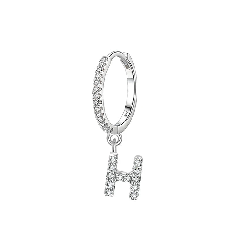 Boucles d'oreilles créoles avec initiale h
