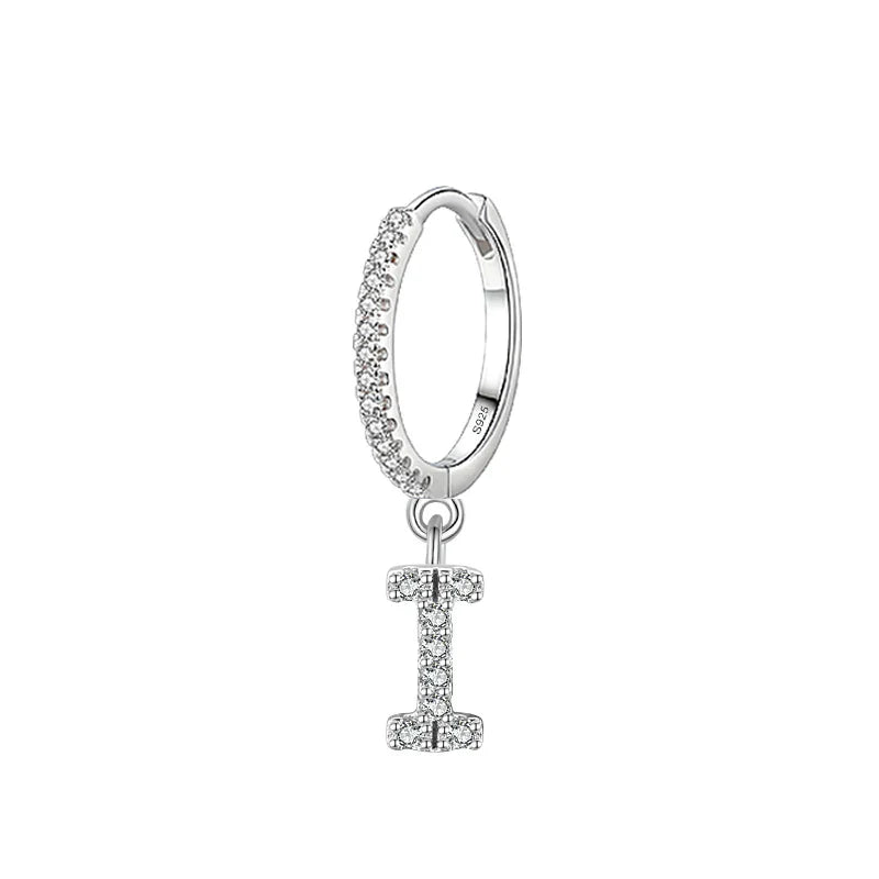 Boucles d'oreilles créoles avec initiale i