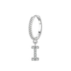 Boucles d'oreilles créoles avec initiale i