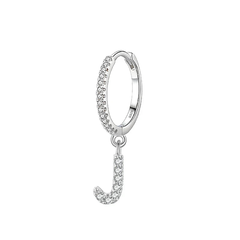 Boucles d'oreilles créoles avec initiale j