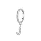 Boucles d'oreilles créoles avec initiale j